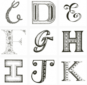 Drawing style - hand drawn alphabet