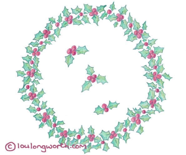 Christmas Wreath Illustrations - Holly