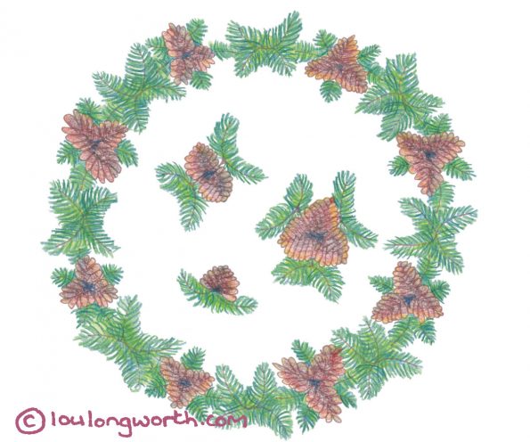 Christmas Wreath Illustrations - Pine