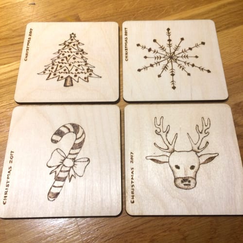 Christmas illustration coasters