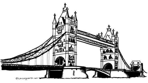 Tower bridge drawing landscape