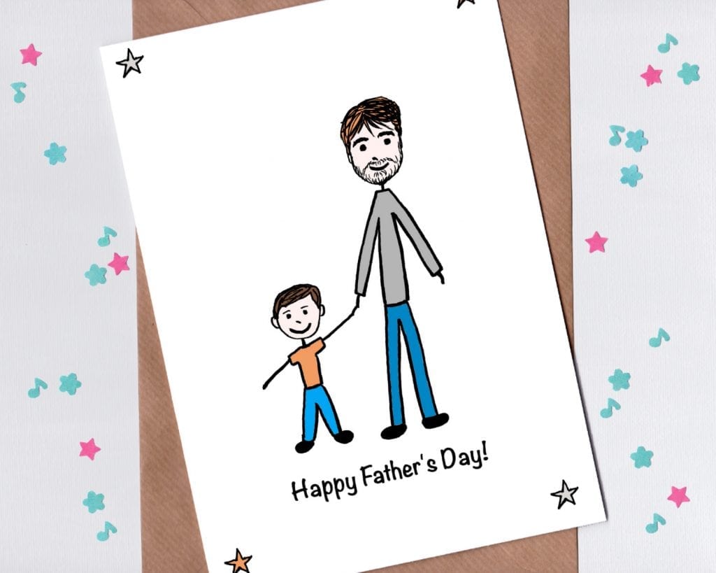 Fathers Day card with child