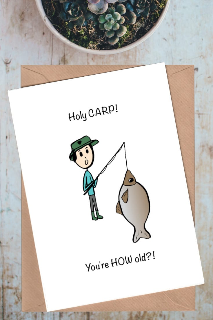 Fishing card - holy carp birthday card