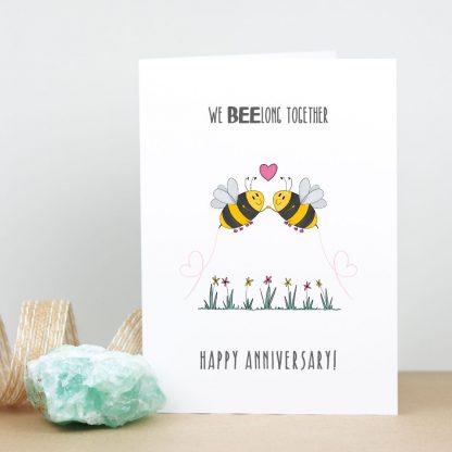 Bee anniversary card standing