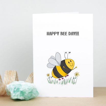 Bee birthday card standing