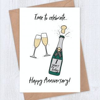 Champagne 1st year anniversary card