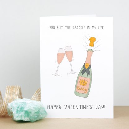 Champagne Valentine Card standing
