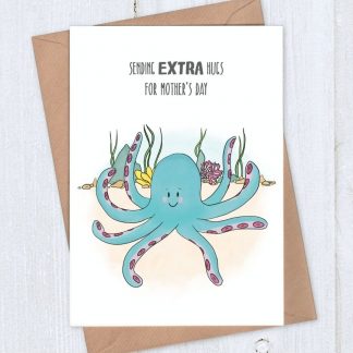 octopus hugs mothers day card
