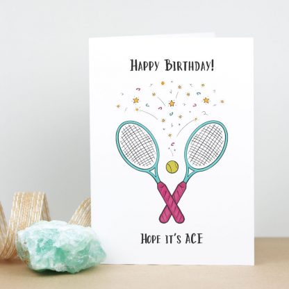 Tennis birthday card standing