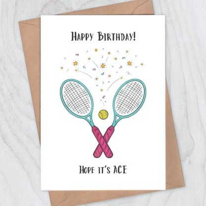 Tennis birthday card - Happy Birthday! Hope it's ace