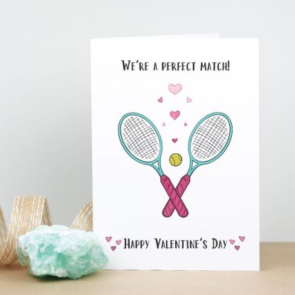 Perfect Match Tennis Valentine Card standing