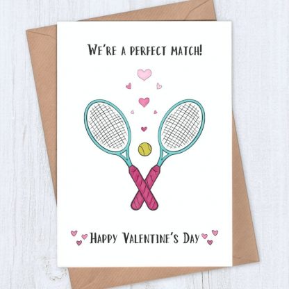 Perfect Match Tennis Valentine Card