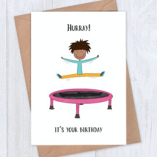 Trampoline birthday card - Hurray! It's your birthday