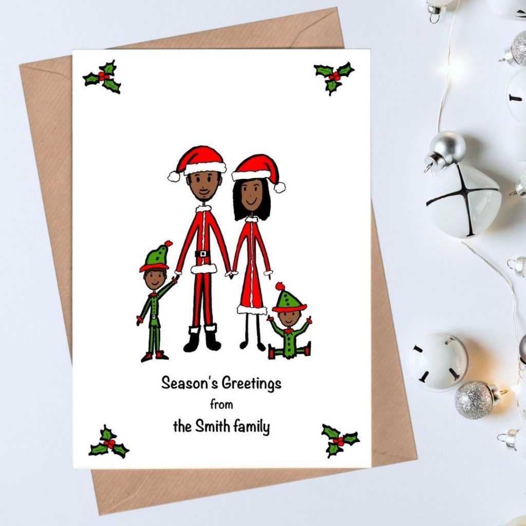 Christmas Cartoon Family Portrait Holiday Cards
