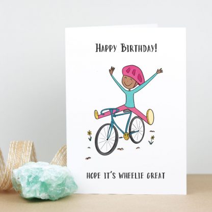 Cyclist birthday card standing