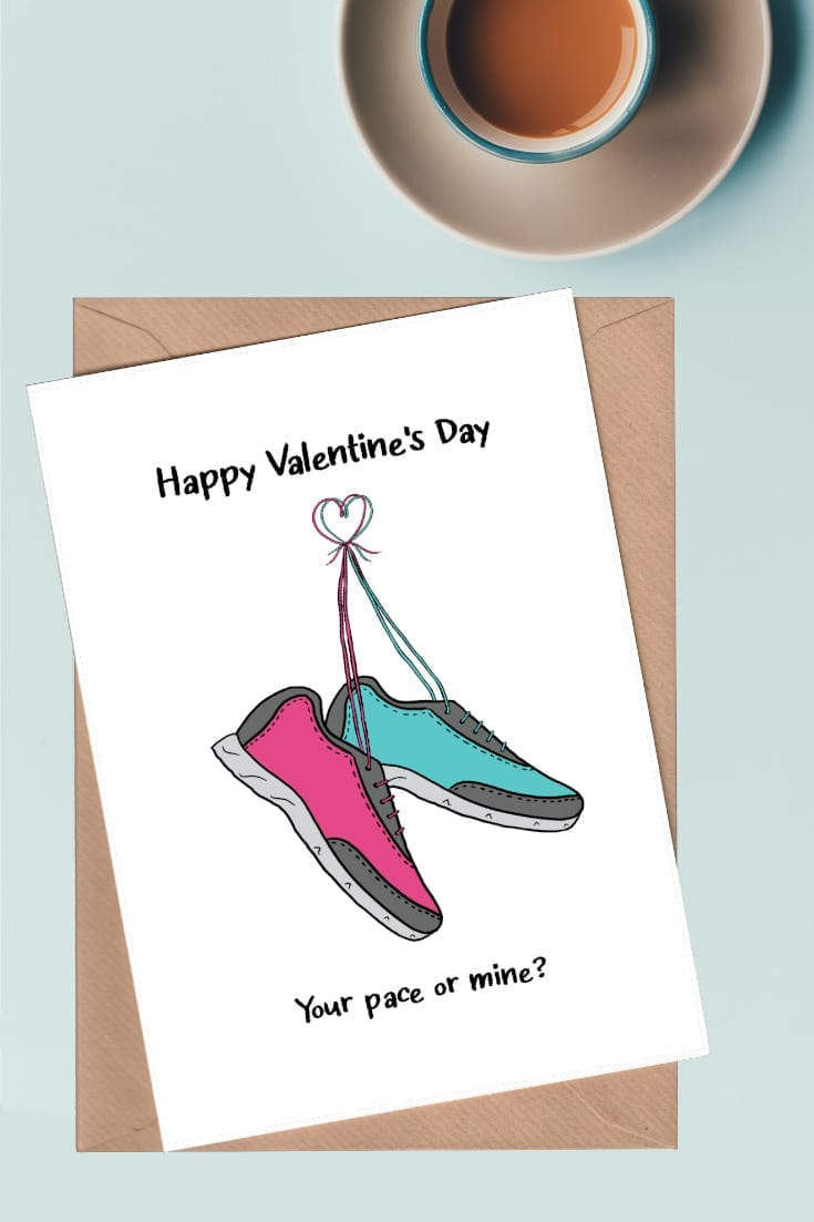 Runners valentine card - your pace or mine