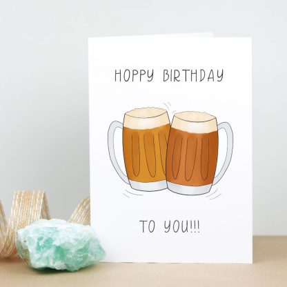 Beer birthday card standing