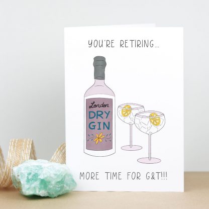 Gin retirement card standing
