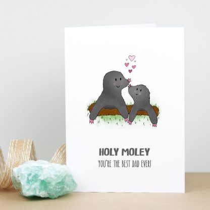Moles Father's Day Card standing