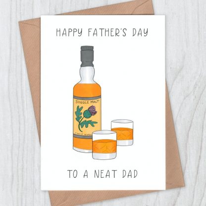 Whisky Fathers Day Card - Happy Father's Day to a Neat Dad