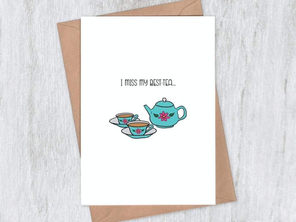 Just because cards - Teapot and cups - I miss my best-tea