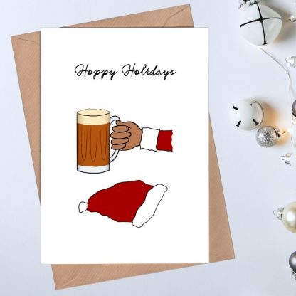 Beer Christmas Card - Hoppy Holidays