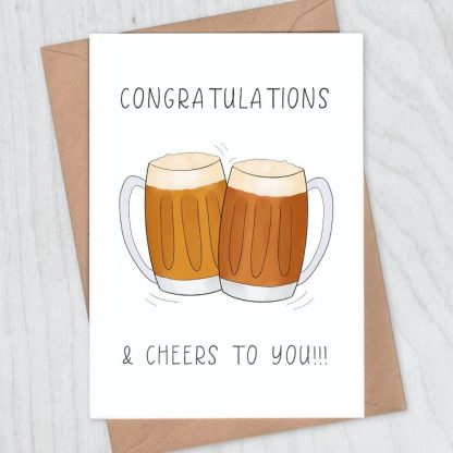 Beer congratulations card - Congratulations & cheers to you