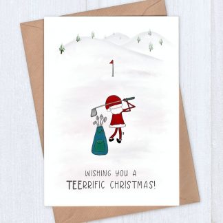 Golf Christmas Card - Wishing you a Tee-rrific Christmas