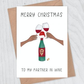 Merry Christmas to My Partner in Wine Card