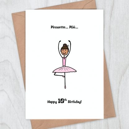ballerina birthday card - happy 10th birthday