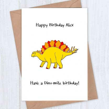 personalised dinosaur birthday card