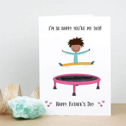 Trampoline Father's Day Card standing