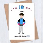 18th Birthday Card Cartoon Portrait