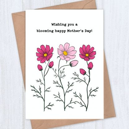cosmos flowers mother's day card