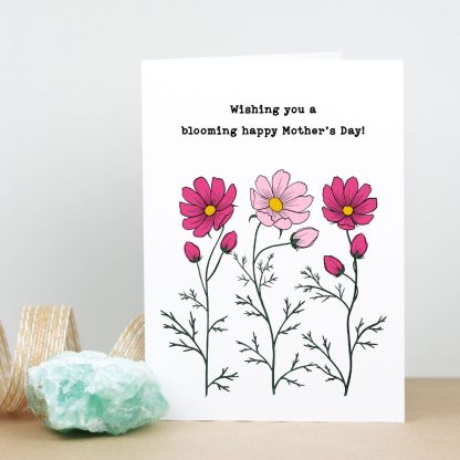 cosmos flowers mother's day card standing