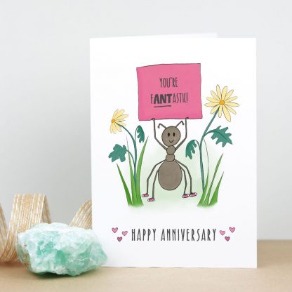 Ant anniversary card standing
